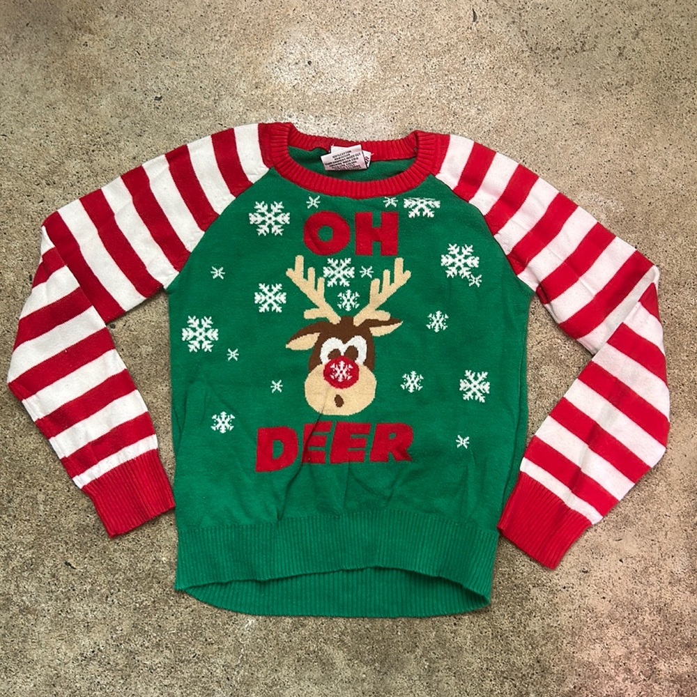 Oh Deer Holiday Christmas Sweater Unisex 6-6X